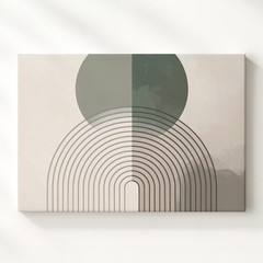 Geometric Arch & Circle Canvasminimalist Abstract Balance Art Wall Art