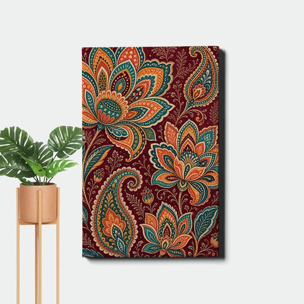 Floral Paisley Poster Print Boho Pattern Colorful Design