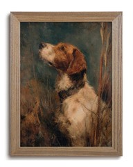 Dog Wall Art Wood Framed Vintage Dog Canvas Decor Retro Rustic Farmhouse Anim…