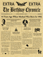 Birthday Gift for Woman 44th Birthday Gift for Men Born in 1982 Personalized