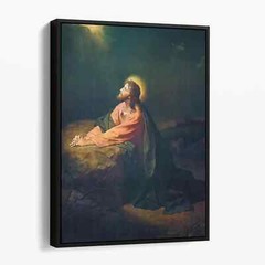 Jesus Christ In The Garden Of Gethsemane Christian Bible Canvas Print Wall Art