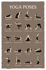 Yoga Poses Reference Chart Studio POSTER 24 X 18 Inches Sweet!
