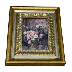 Crystal Art Gallery Floral Rose Art Prints Set of 2 Gold Silver Ornate Frames