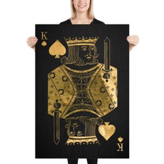 King Pikes poker poster — Golden playing cards print, aesthetic wall art, gamer