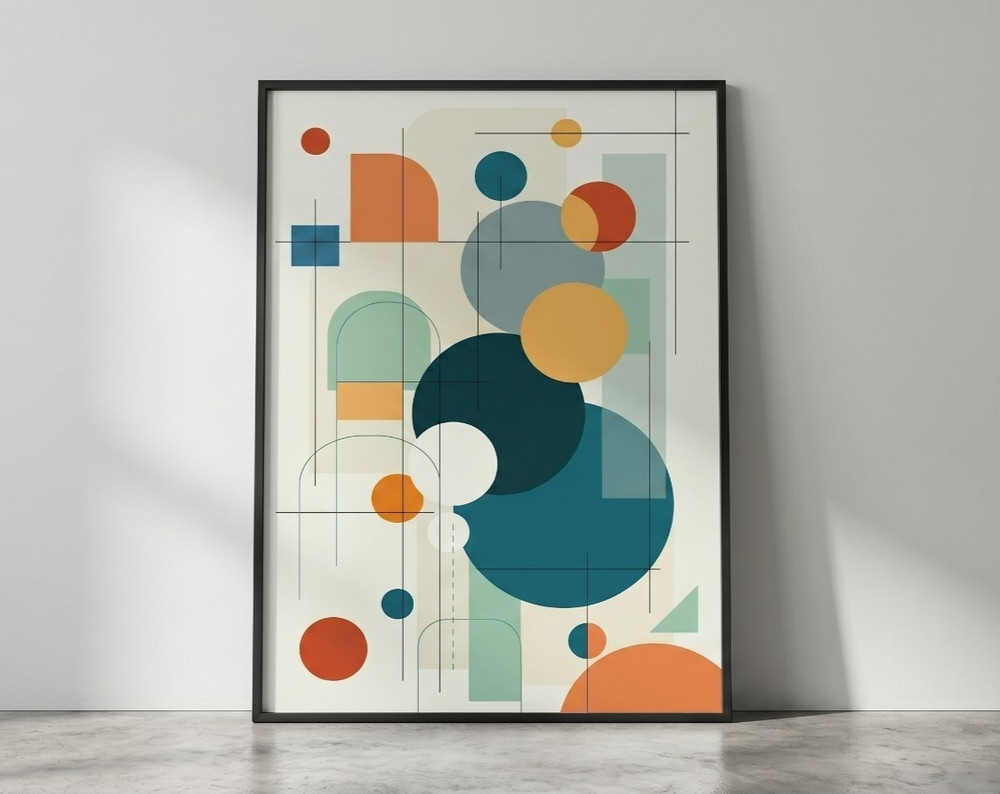 Minimalist Circles Canvas Poster Modern Home Office Apartment Studio Wall Decor