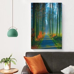 Landscape Poster Road Trees Home Unframed Indoor Canvas Art 12×18 Inch 1-Piece
