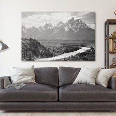 Ansel Adams, The Tetons and the Snake River in Grand Teton National Park Canvas