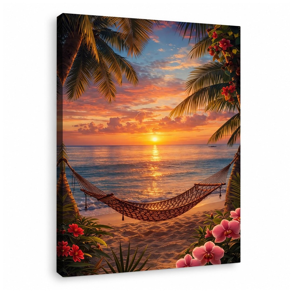Alptiny Beach Wall Art Canvas Wall Art, 12×16 Framed Wall Art Ocean Sunset Wa…