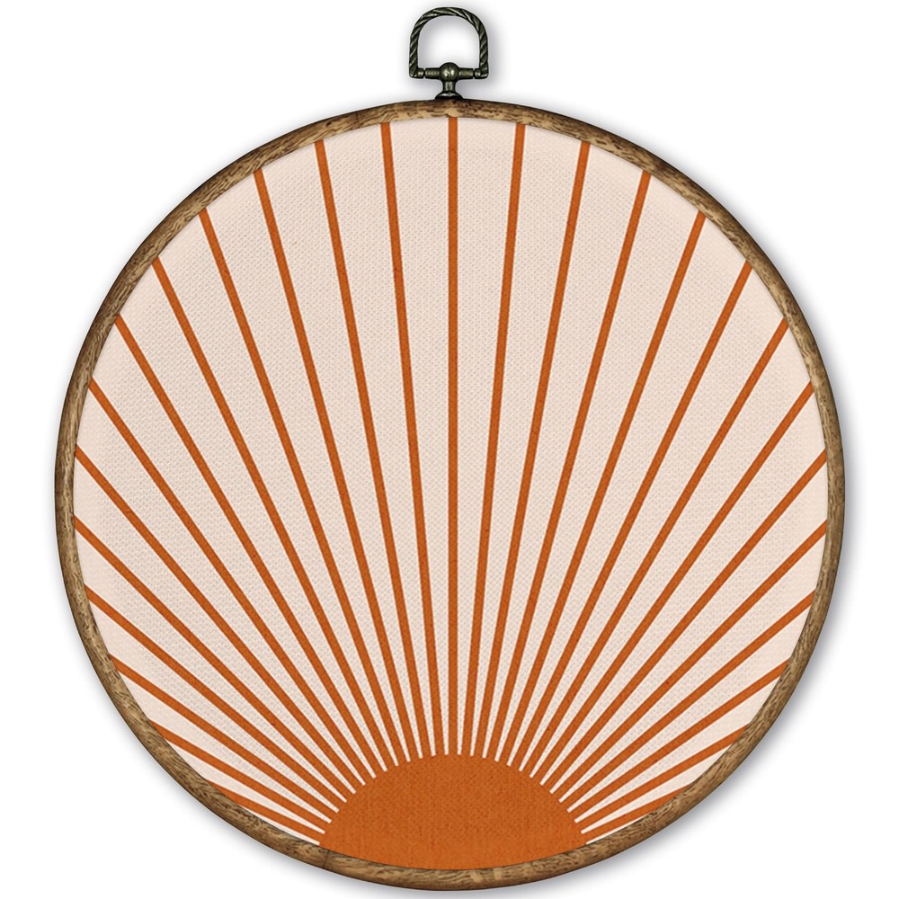 Orange Boho Sun Round Wall Art Decor, Bohemian Sunshine Framed Canvas Prints …