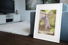 Hang In There! Cat Retro Motivational Poster 12×18