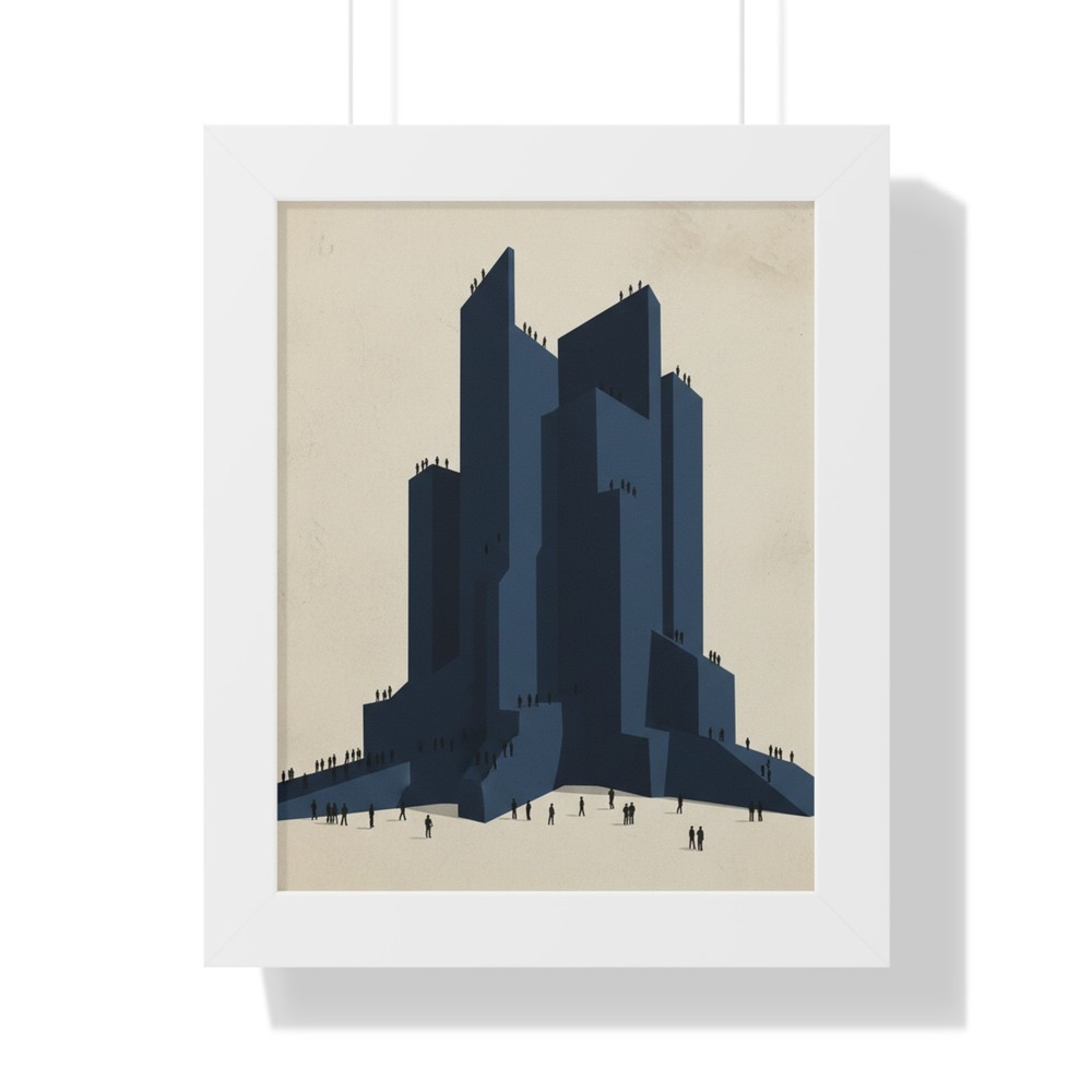 Abstract Cityscape Skyscraper Framed Poster | modern architecture art
