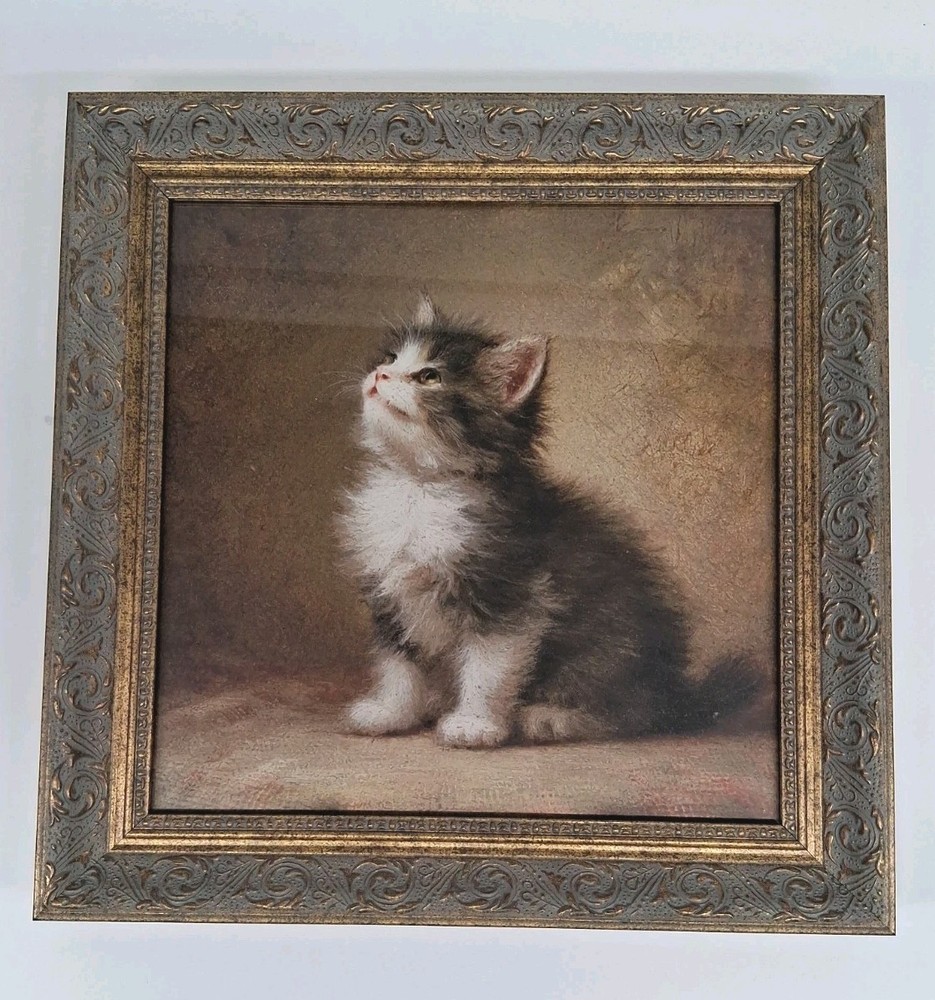Petal Lane Home Farmhouse Countryside Kitten ‘Vintage-Like’ Framed Wall Art