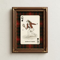 Queen of Tennis Poster, Vintage Sports Wall Art, Preppy Country Club Decor