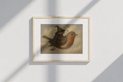 Frog Wizard Riding Bird Poster Cute Cottagecore Wall Art Whimsical Nursery Decor