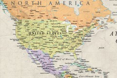 RMC 32″ x 50″ World Wall Map Mural Poster Classic Edition Earth Tone Wall Decor