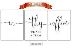 In This Office We Are Team, Set of 3 Print, Minimalist Art, Home Wall Art Decor
