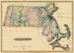 Historic State Map – Massachusetts – Lucas 1823 – Vintage Wall Art
