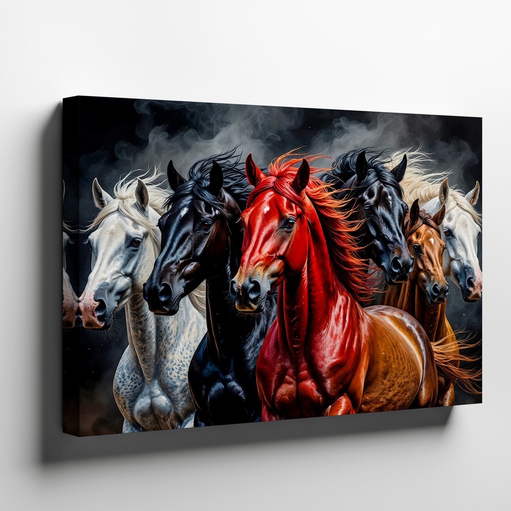 Wild Horses Running Canvas Wall Art Powerful Animal Nature Print Home Decor