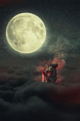 Moonlight Voyage Fantasy Nigt Sky Painting Wall Art Home Decor – POSTER 20×30