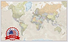 Mapa De Pared De Estados Unidos USA Mapas De Carreteras Ciudades Poster 46 X 80.