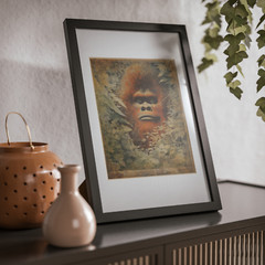 BIGFOOT FLOWER JUNGLE Wall Art, Retro Sasquatch Botanical Poster, Cryptid Decor