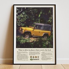 Land Rover Defender Advert Retro Automotive Poster Car , Poster Decor