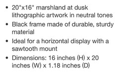 16″ x 20″ Threshold STUDIO MCGEE Wall Art MARSHLAND AT DUSK Target BLACK FRAME
