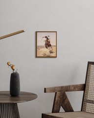 InSimSea Framed Canvas Wall Art Western Cowboy 10″L x 8″W,