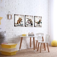 Dinosaur Canvas Wall Art Fitness Modern Gallery Wrapped Prints Teen Room