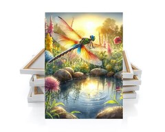 16×20 Dragonfly Sunrise Canvas Print Wall Art