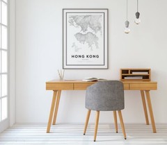 Hong Kong Map Print, Hong Kong, Map Print Art poster Choose your Size.