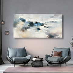 Yuaxker Abstract Wall Art Blue and White Wall Decor Vogue Canvas Painting Art…