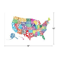 United States of America Word Map Cool Wall Decor Art Print Poster 12×18