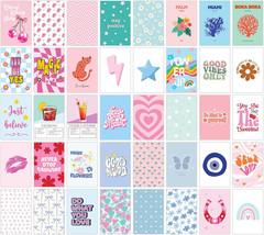 Preppy Posters for Room Aesthetic – 40 Pcs Cute Preppy Room Decor Teen Girls, Su