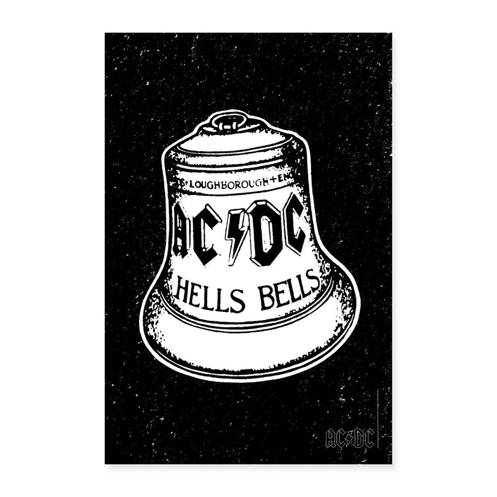 AC/DC Hells Bells Logo Poster 24” x 36”, One Size, white
