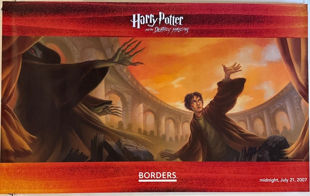 Harry Potter And The Deathly Hallows Borders Book Store Poster 2007