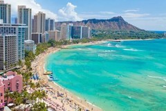 Waikiki Beach Honolulu Hawaii Photo Art Print Poster 24×36 inch