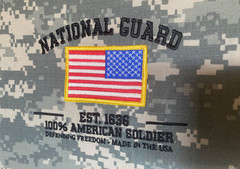 NATIONAL GUARD AMERICAN FLAG WALL ART CANVAS POSTER REVERSE UCP CAMO MADE IN USA