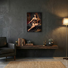 Lady Satan Canvas UV Print 12×16 – Vintage Retro Pin-Up Wall Art Decor