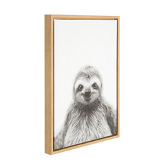 24 In. X 18 In. «Sloth» by Tai Prints Framed Canvas Wall Art