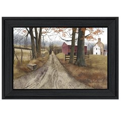 Framed Print Poster Wall Art, «The Road Home» Attic Porch Den Closet Decor 15″