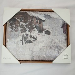 Hearth & Hand Magnolia Snowy Cabin Framed Canvas Print 9×11″ Horizontal Lodge