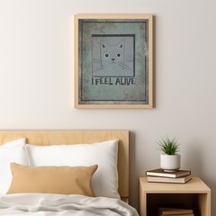 Vintage Schrodinger’s Cat Wall Art, Quantum Physics Science Math Teacher Decor