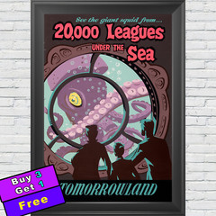 20,000 Leagues Under the Sea Attraction Poster 12″x18″ Disneyland