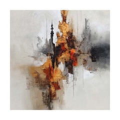 Hand Painted Oil Painting Abstract Canvas Wall Decor Home Decor Gray City
