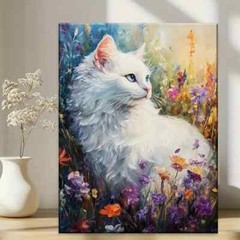 Charming Ragdoll Cat and Lavender Wall Art Canvas Unframed/Framed