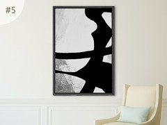 Black & Gery Framed Wall Art Abstract Modern Canvas Print Home Decor Wall Art