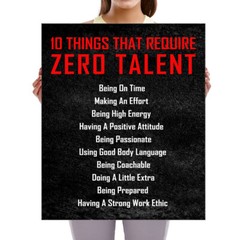 Motivational 10 Things that Require Zero Talent Office Positive Quotes Wall Art
