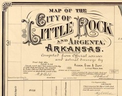 Vintage Map of Little Rock Arkansas 1882 Wall Map Print Framed