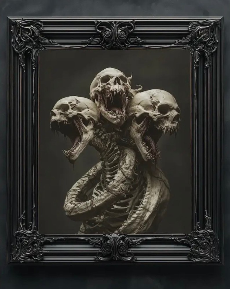 Canvas Wall Art BONE HYDRA Creepy Horror Halloween Gothic Dark 16 x 24 801